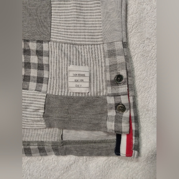 THOM BROWNE Made in Japan Cotton Patchwork Short Sleeve Polo Button down Shirt - Picture 3 of 16